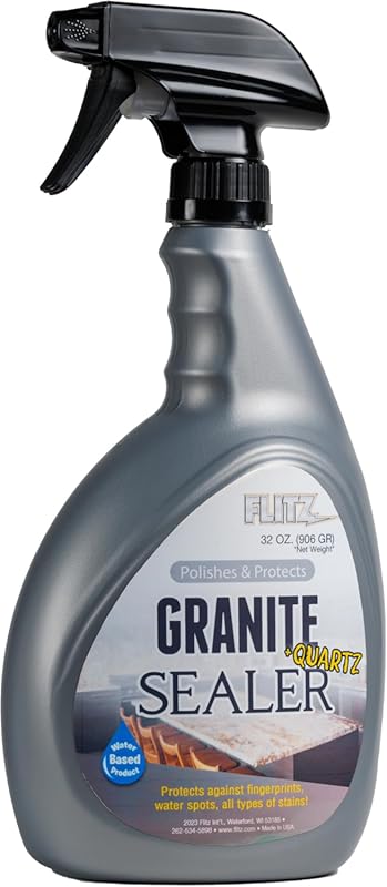 Flitz Granite & Quartz Sealer, 32oz: Food Safe Countertop Protection f