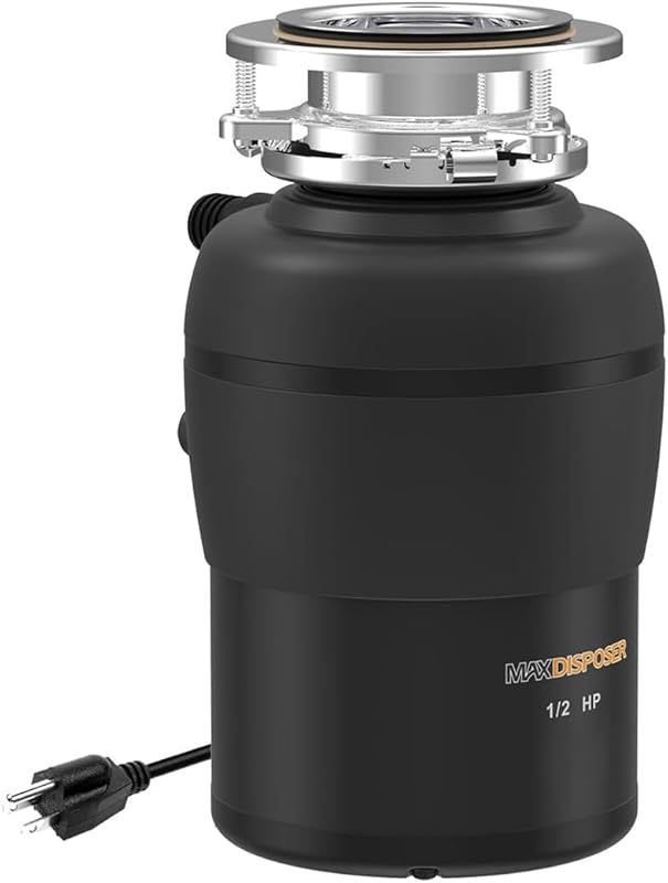 MAX-3 1/2 HP Continuous Feed Garbage Disposal: Quiet, Easy Install, Po