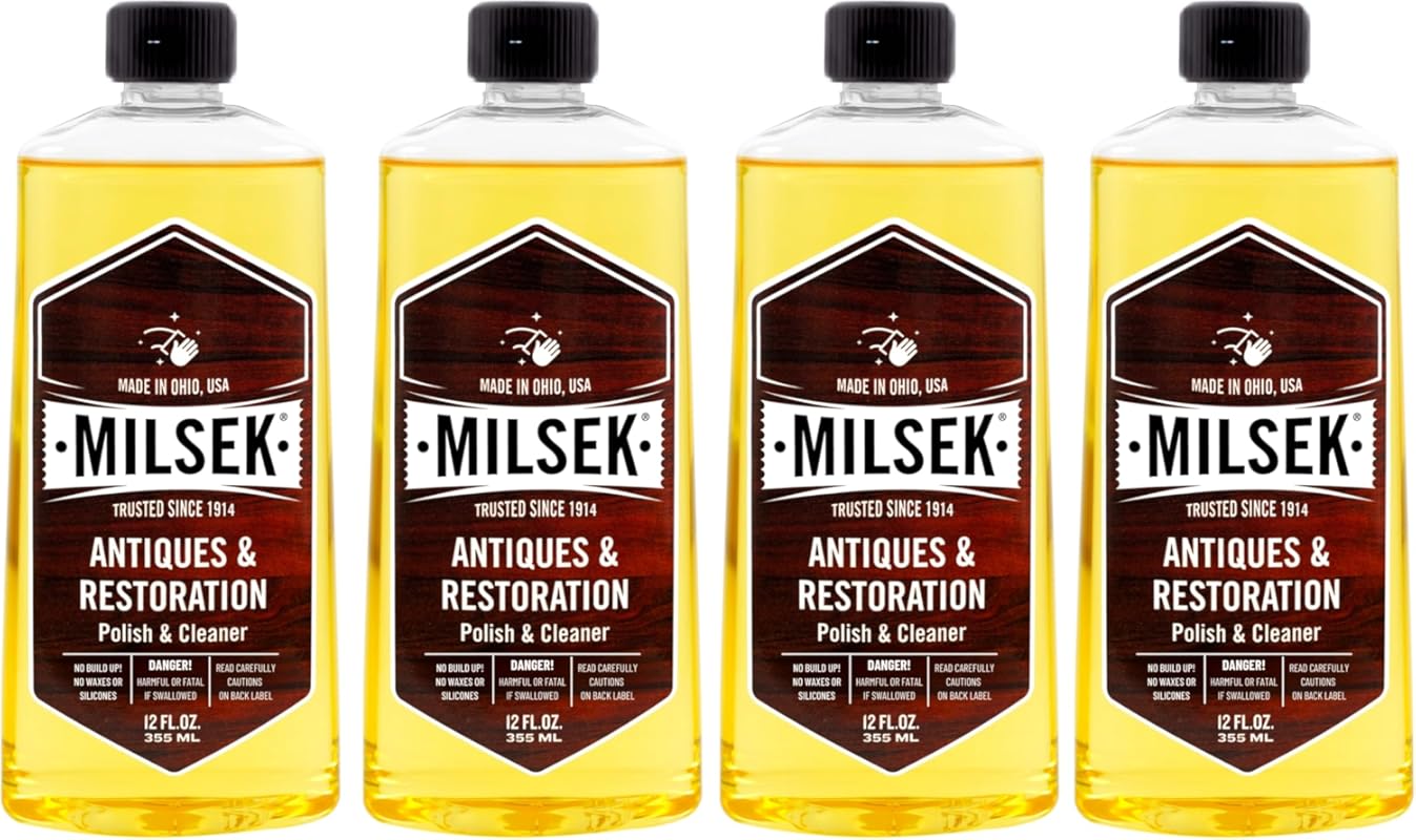 Milsek Antiques & Restoration Wood Polish & Cleaner for Heirlooms (4-P