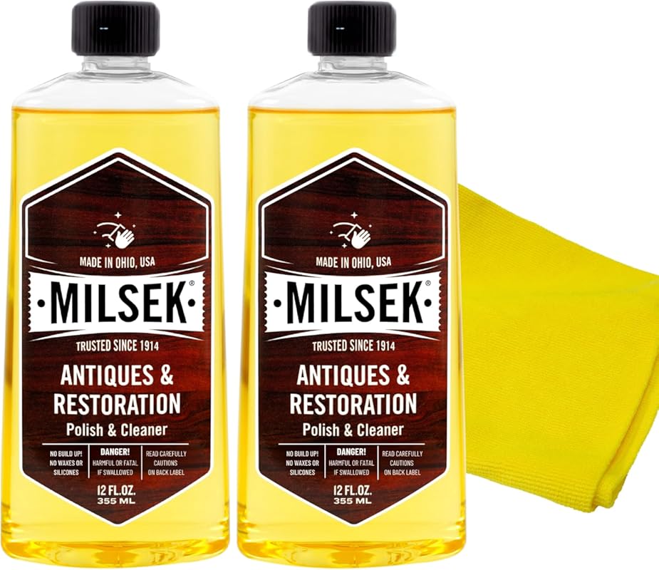 Milsek Antiques & Restoration Wood Polish & Cleaner for Heirlooms (2-P