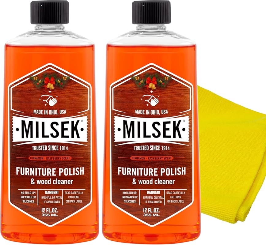 Milsek Multipurpose Furniture Polish & Wood Cleaner, Cinnamon Raspberr
