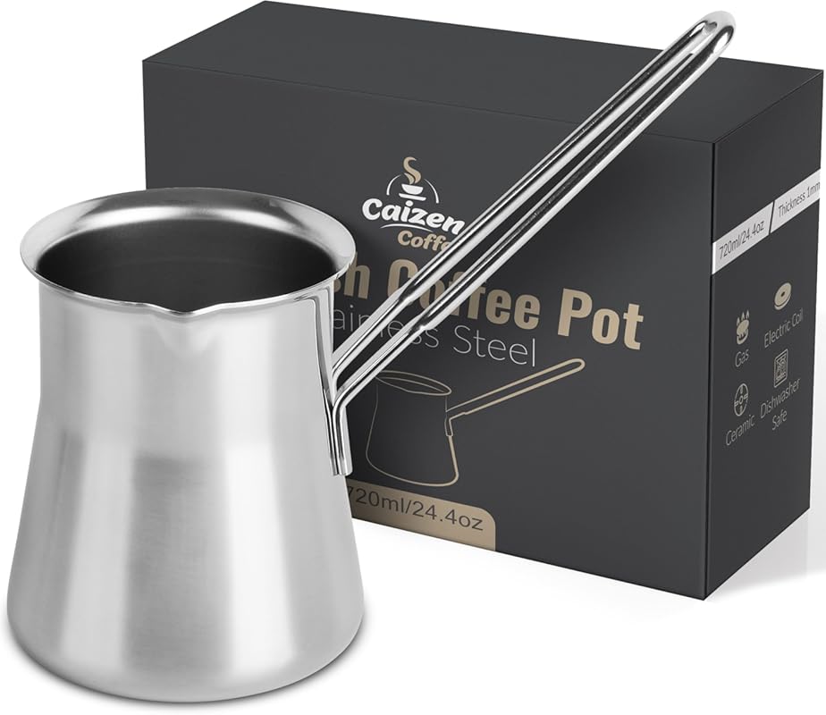 Versatile 24oz Turkish Coffee Pot & Maker, Ideal for Chai, Arabic, Gre