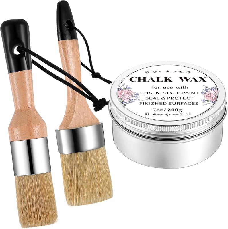 7oz Clear Furniture Finishing Wax & Sealer with 2 Brushes for Wood, Ch