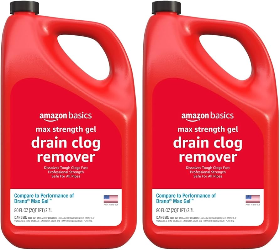 Amazon Basics Max Strength Gel Drain Clog Remover & Cleaner