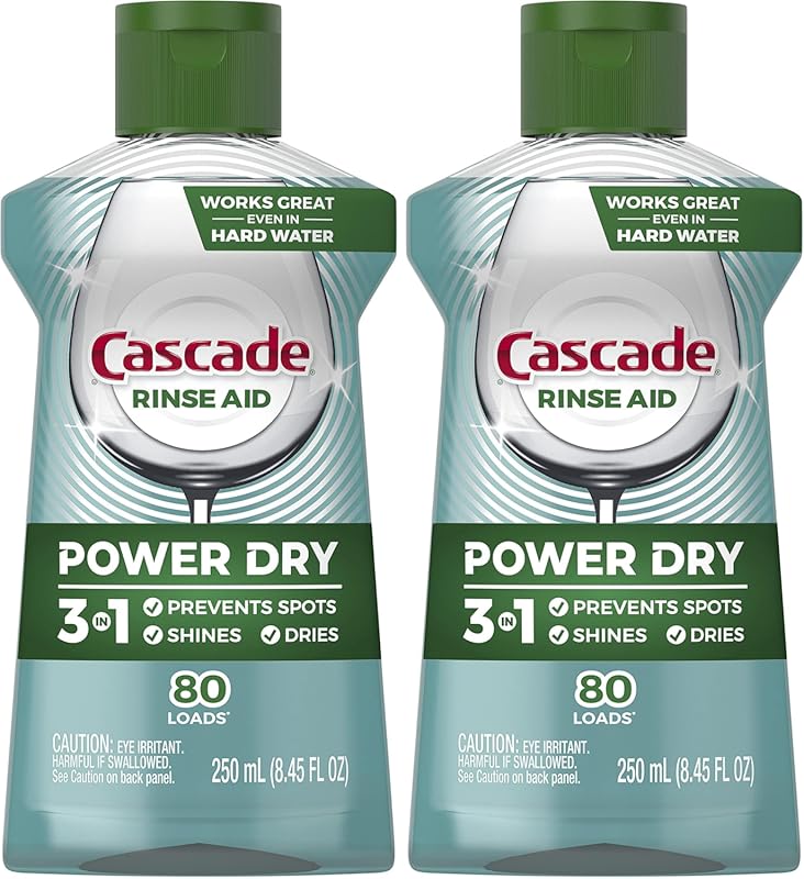 Cascade Dishwasher Rinse Aid, 8.45 fl oz Bottles, Pack of 2, for Spotl