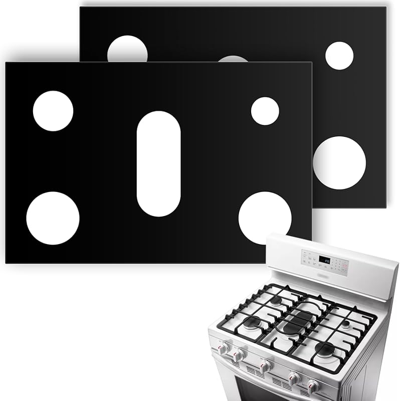 2 Pack Gas Stove Burner Covers, Reusable Non-Stick Stove Top Protector