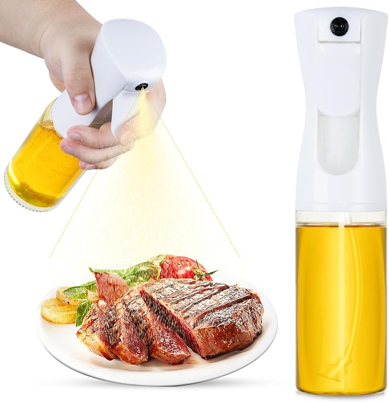 New Upgraded 220ml Glass Olive Oil Sprayer, Powerful Even-Spray for Ai