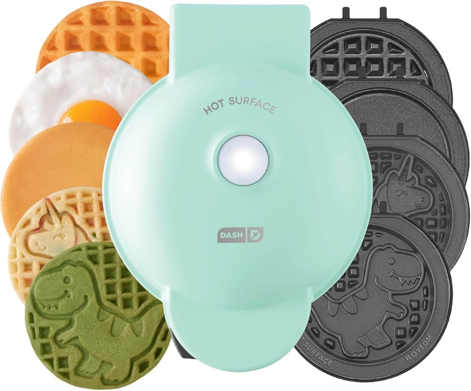Dash MultiMaker Mini System: Compact Waffle Maker with 6 Removable Non