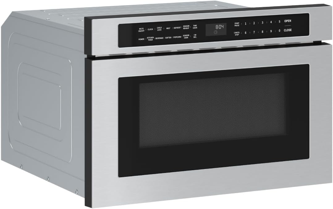 Zephyr 24-Inch Built-In Microwave Drawer Oven – 1.2 Cu.Ft., 1000W, Pre