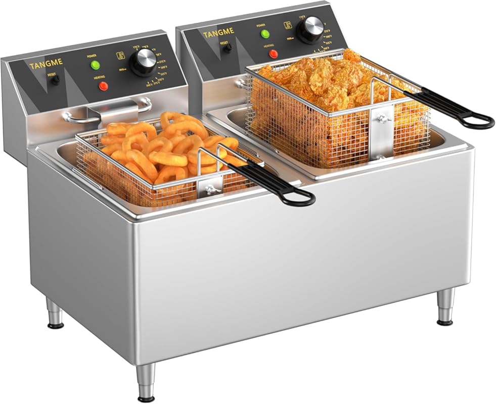 Heavy Duty 3500W Electric Countertop Deep Fryer, 25.4Qt Stainless Stee