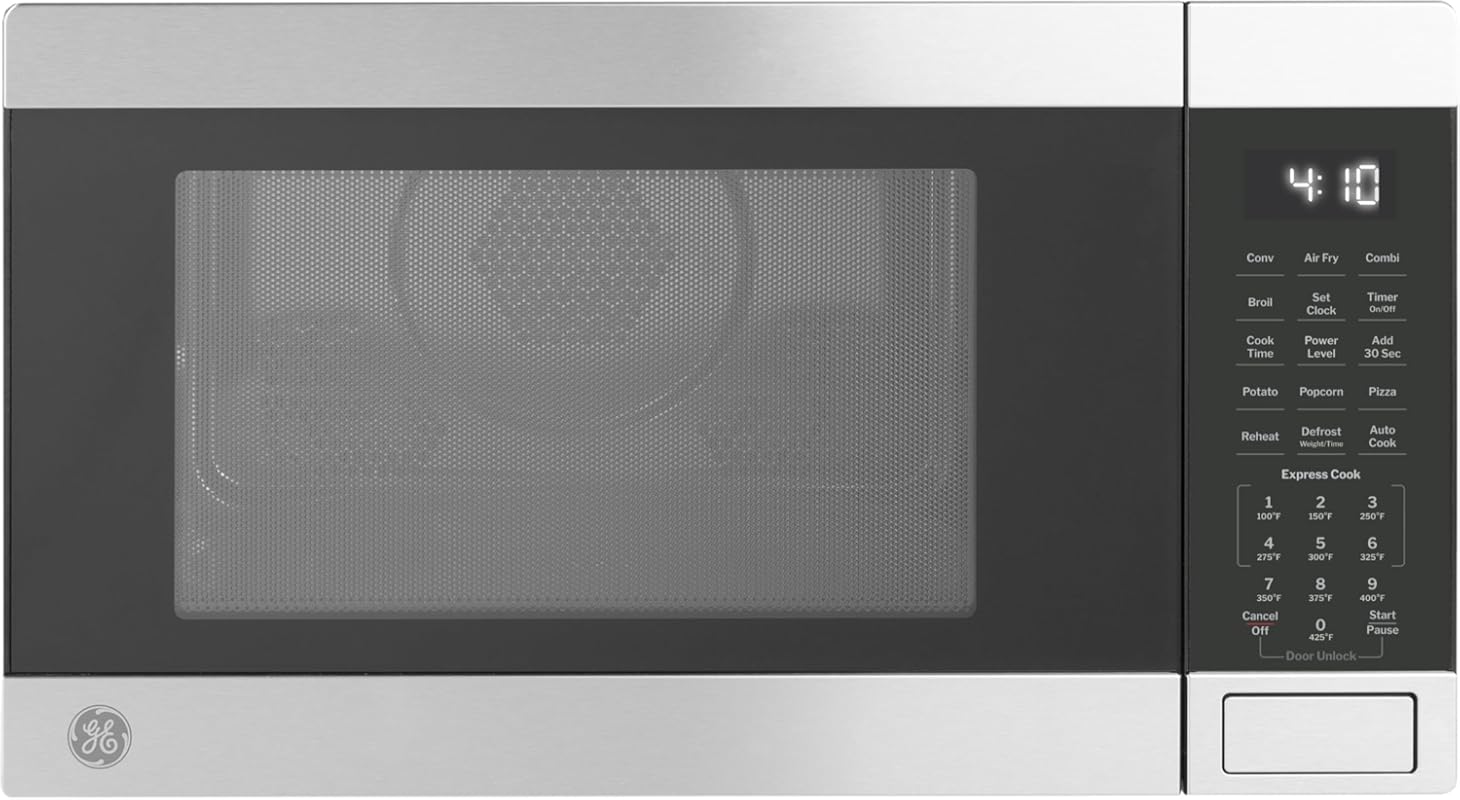 GE GCST10A1WSS Convection Microwave Oven, 1.0 Cu Ft, 1050W, Air Fryer,