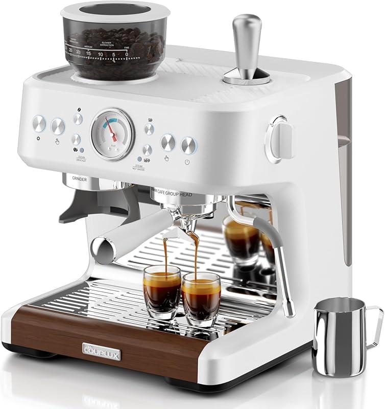 Espresso Machine, 58MM Professional with Built-in Grinder, Powerful Mi