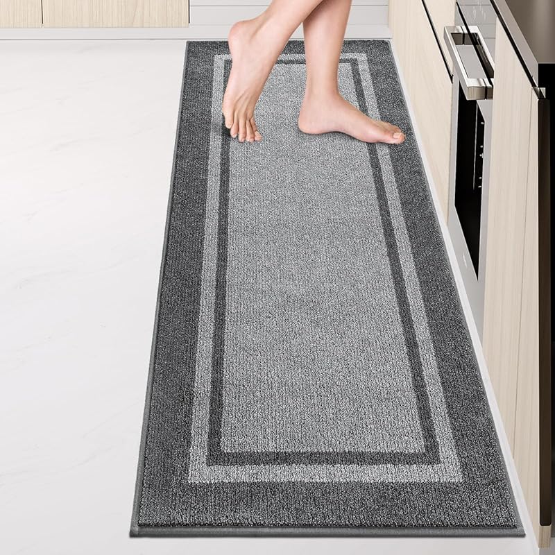 Kitchen Runner Rug 24x84, Non-Slip Machine Washable Absorbent Mat for 