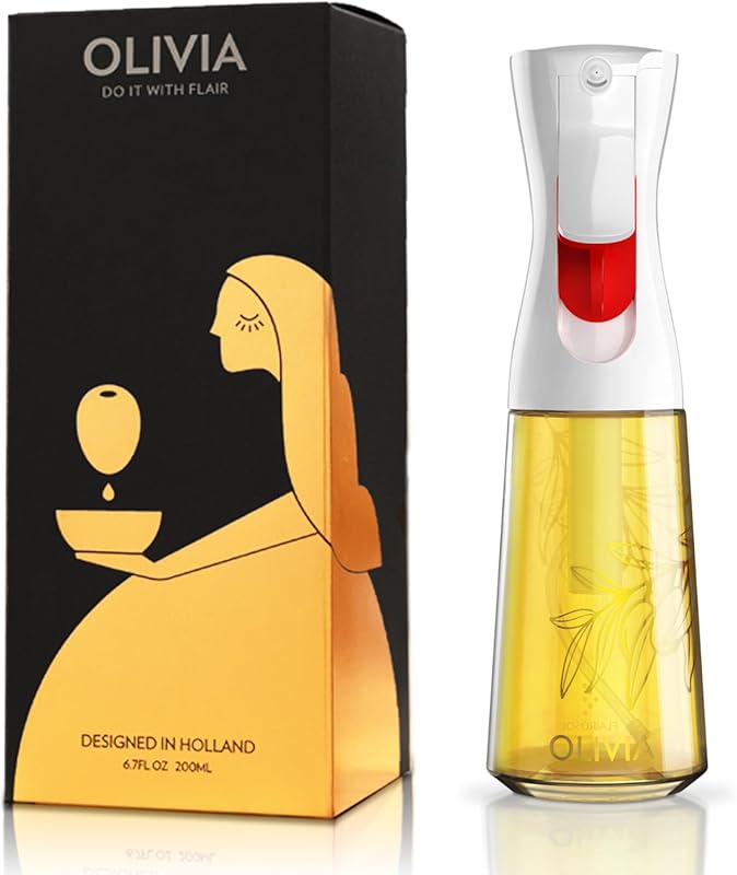 Flairosol Olivia 200ml Glass Olive Oil Sprayer w/ Continuous Spray, Po