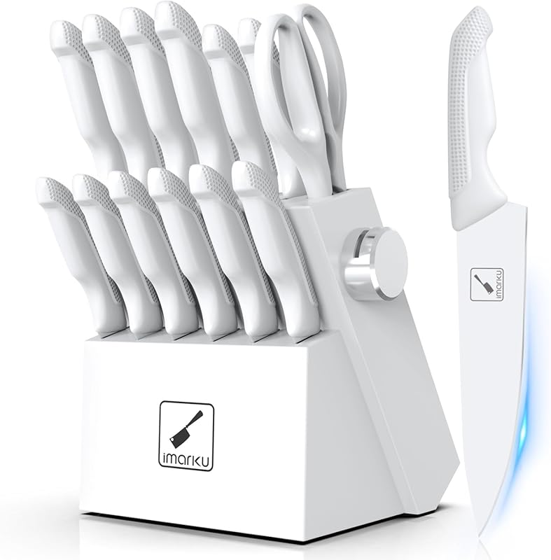 imarku Professional 14-Piece Stainless Steel Kitchen Knife Set with Bl