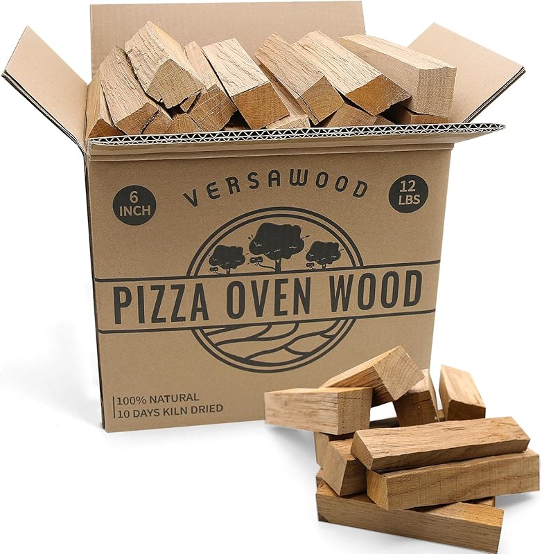 Kiln-Dried Oak Pizza Oven Wood Logs - 6-Inch Barkless for Ooni, Gozney