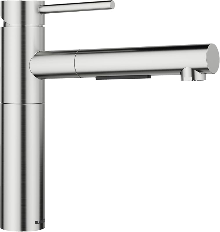 Blanco Alta II Low Arc Pull-Out Kitchen Faucet, 1.5 GPM, Durable PVD S