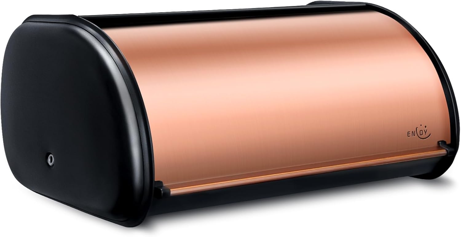 ENLOY Large Stainless Steel Bread Box for Kitchen Countertop with Roll