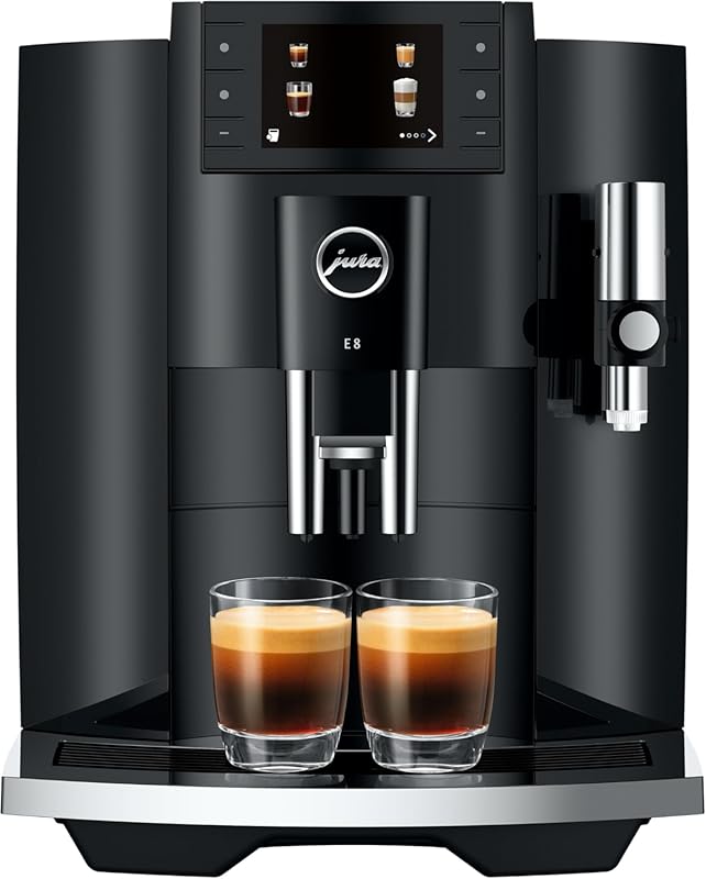 Jura E8 Automatic Coffee Machine: Elegant Bean-to-Cup Espresso Maker i