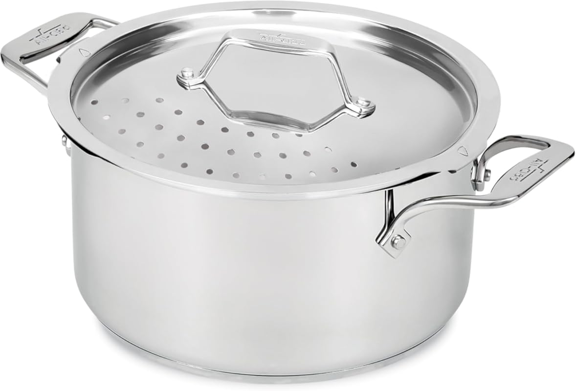 All-Clad Simply Strain 6-Quart Stainless Steel Multipot with Straining