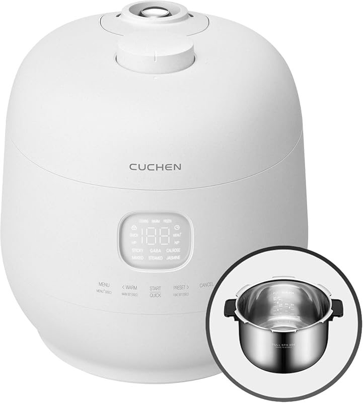 Cuchen CRH-TWS0610PWUS 6-Cup Premium IH Pressure Rice Cooker, 304Ti St