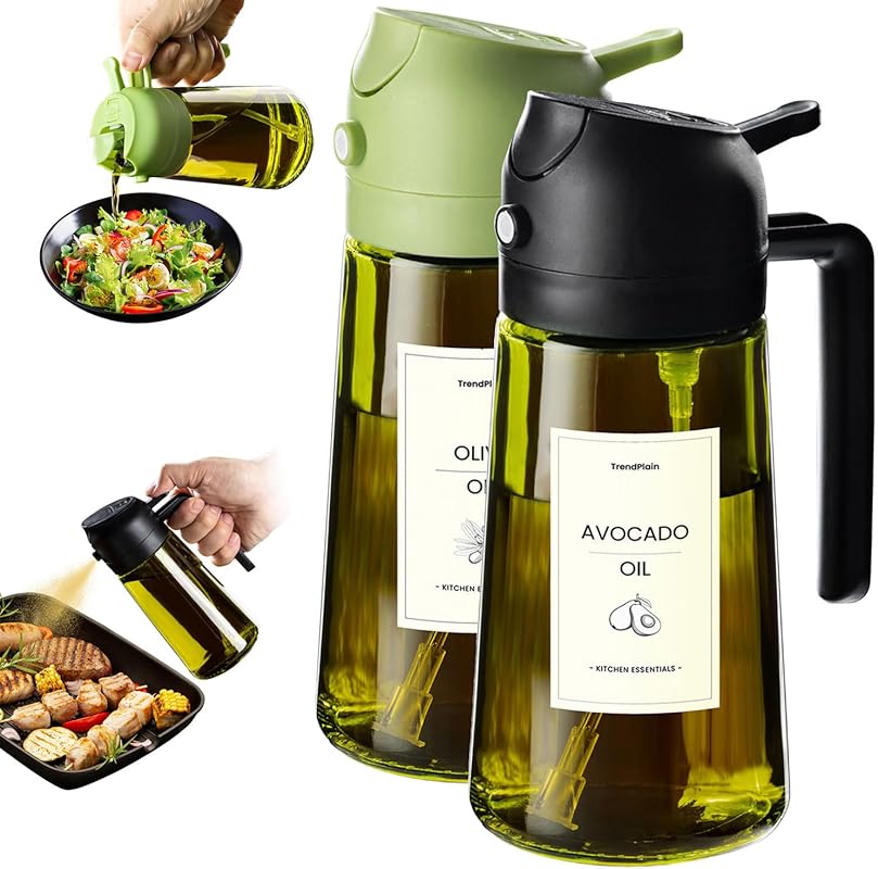 TrendPlain Original 16oz Olive Oil Sprayer Dispenser for Cooking & Air