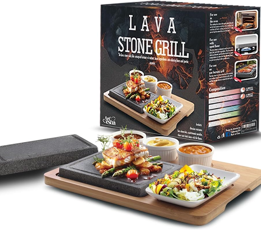 Artestia Upgraded Volcanic Lava Rock Cooking Stones for Steak - 2 Hot 