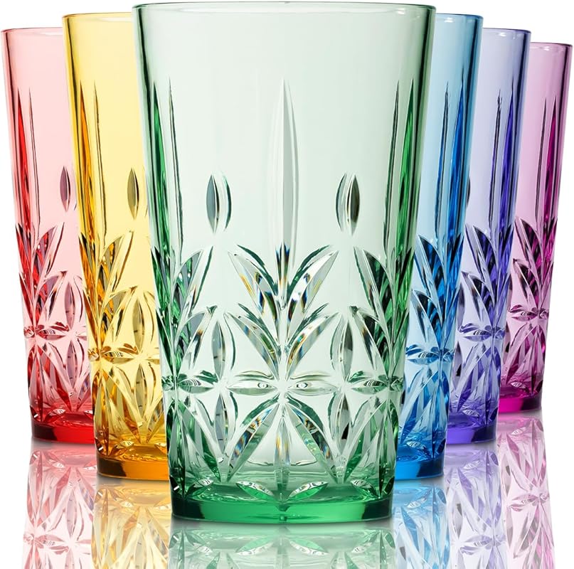 Royal 18oz Plastic Drinking Tumblers (Set of 6) - Mixed Colors, Stacka