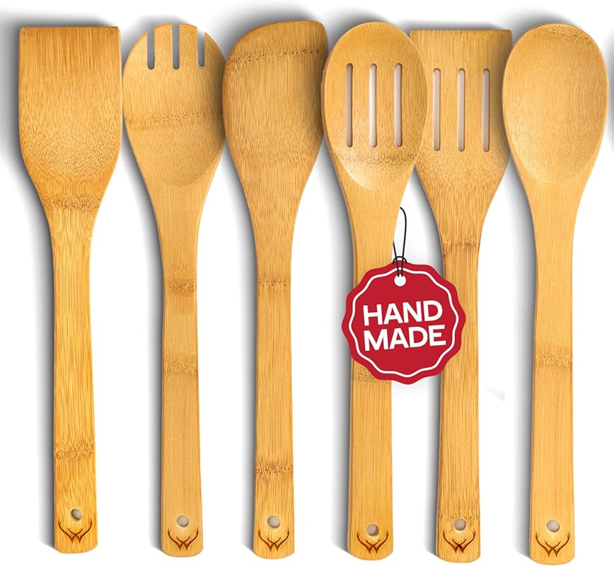 Premium 6-Piece Wooden Utensil Set for Cooking: Versatile, Durable & N