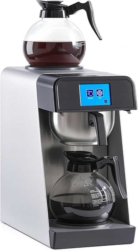Commercial 12-Cup Auto-Fill Coffee Maker, 1.8L, 2 Carafes/Warmers, LCD