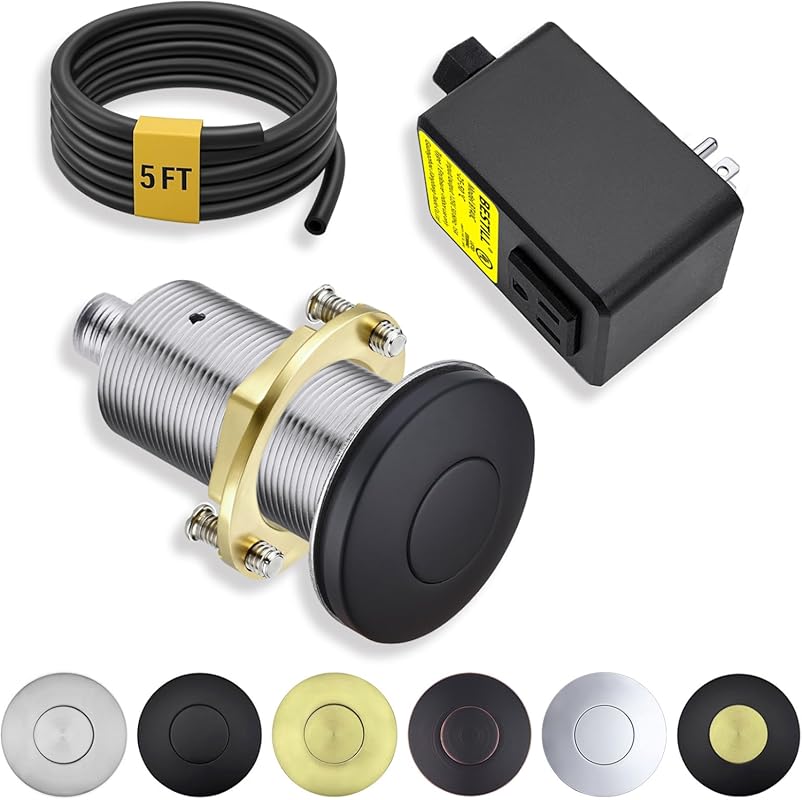 BESTILL UL Listed All-Metal Cordless Garbage Disposal Air Switch Kit, 