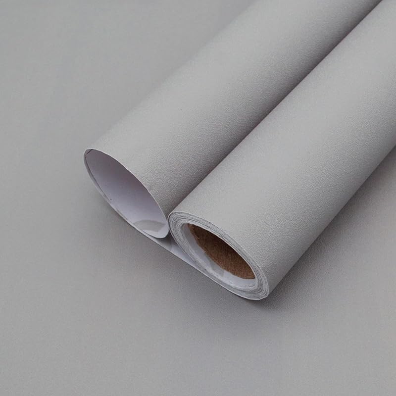 Yancorp Matte Light Gray Peel and Stick Contact Paper Wallpaper