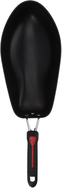 Fish Shaped Non-Stick Stainless Steel Frying Pan with Solid Wood Handl