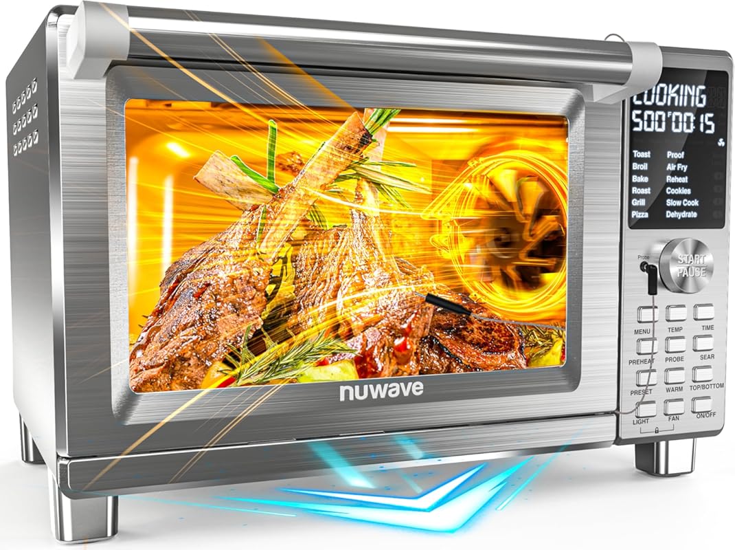 Nuwave Bravo XL Pro Air Fryer Toaster Oven, Grill Combo, 30QT, 142 Pre