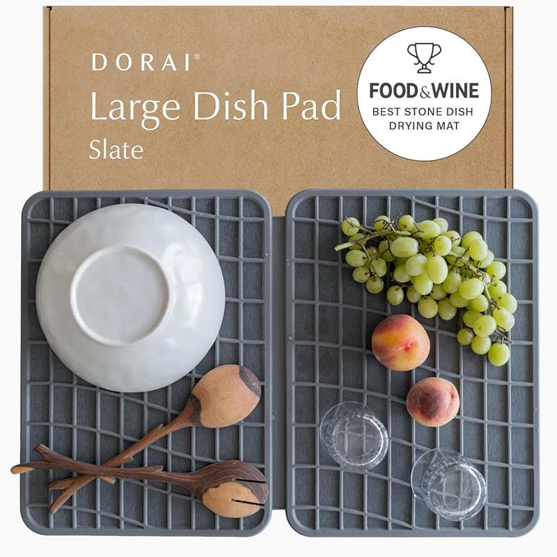 Dorai Home Diatomaceous Earth Stone Dish Pad for Kitchen – Quick Dryin