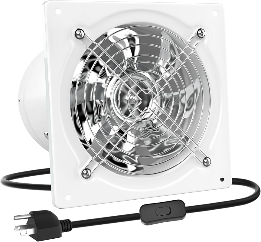 HG Power 10 Inch Kitchen Exhaust Fan, 988 CFM Wall Mounted with Switch