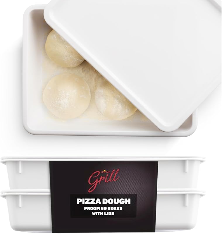 Hans Grill Large Pizza Dough Proofing Box, 2-Pack Stackable BPA-Free T
