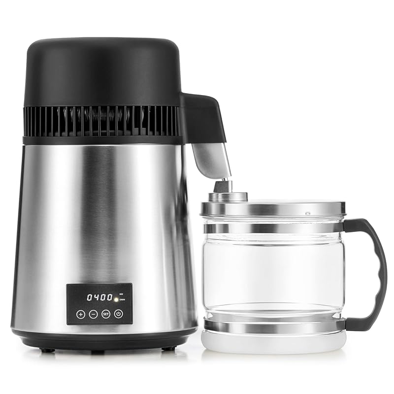 CO-Z 1.1 Gallon (4L) Countertop Water Distiller with Timer, Glass Pot 