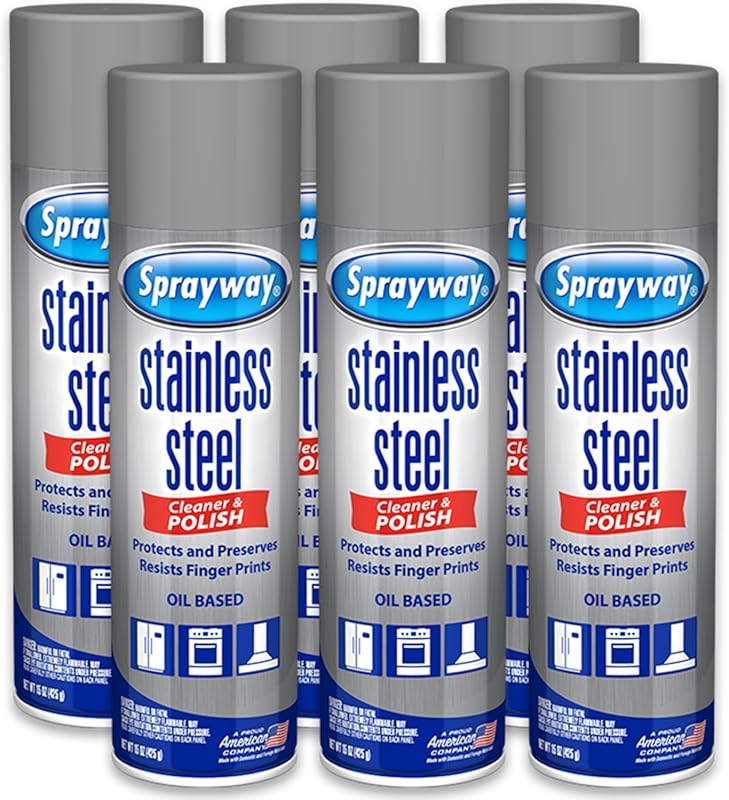 Sprayway Oil-Based Stainless Steel Cleaner & Polish Aerosol Spray, 15o