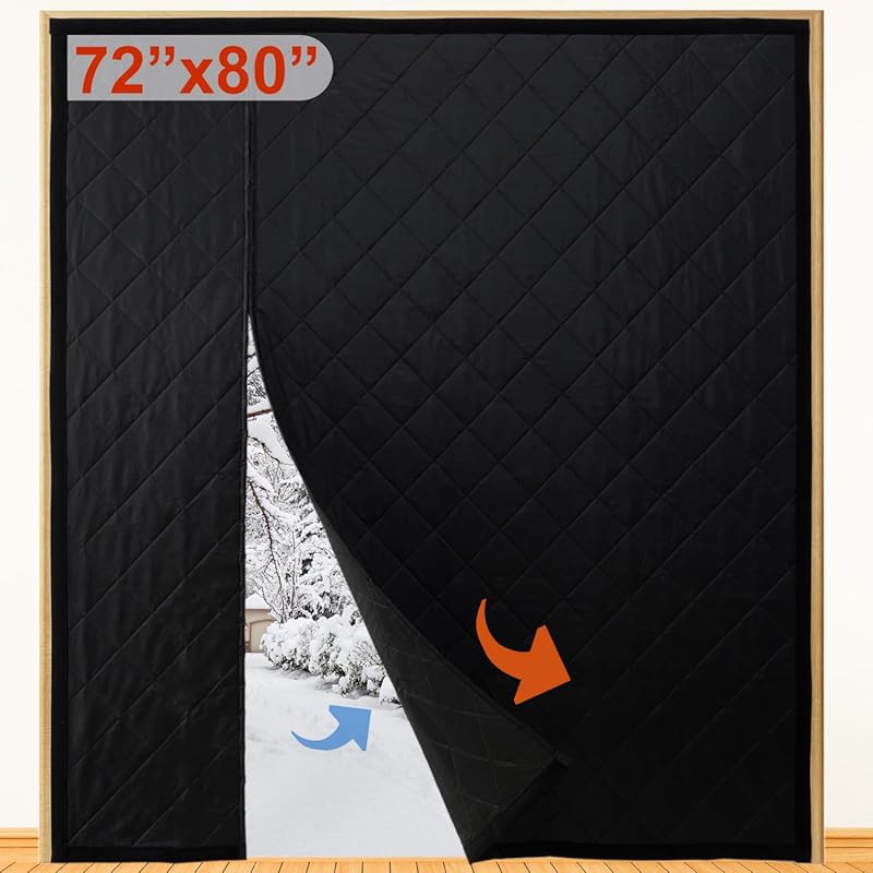 Reversible Magnetic Thermal Insulated Door Curtain, Oxford Cloth for F