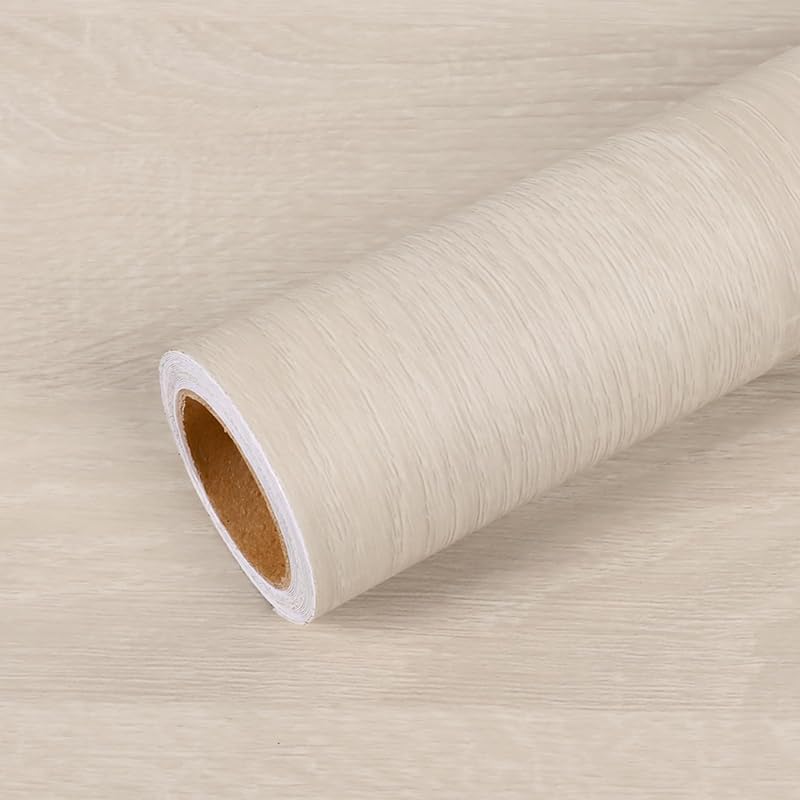 VEELIKE 15.7''x118'' White Oak Peel and Stick Thick Wood Wallpaper