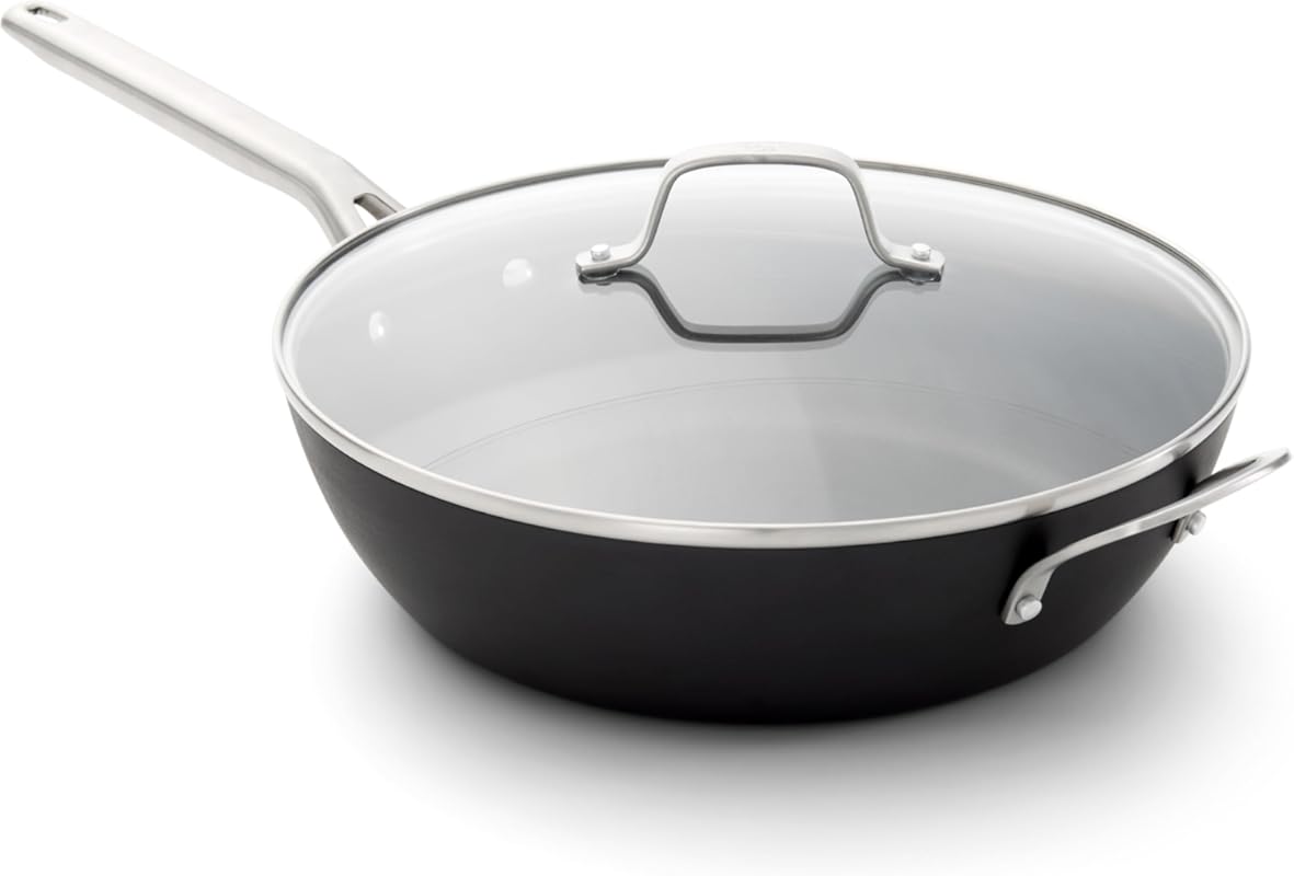 Calphalon Hard-Anodized Nonstick 12 Inch Jumbo Frying Pan with Lid for