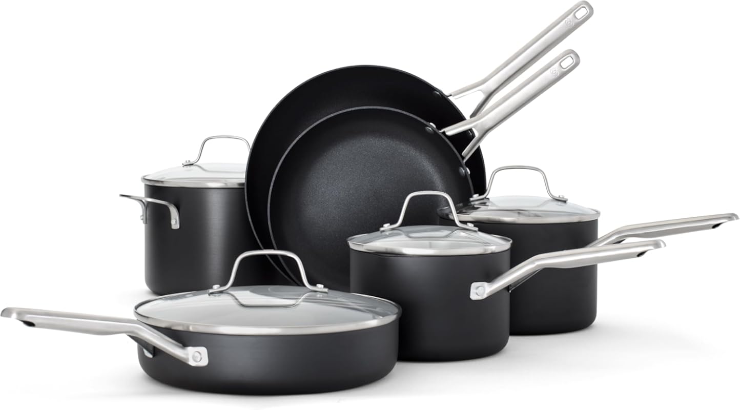 Calphalon Hard-Anodized Nonstick 10-Piece Cookware Set – Durable Pots 