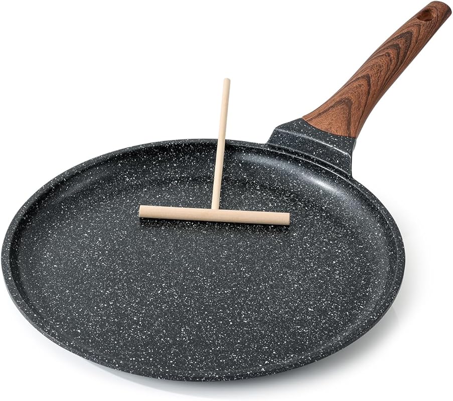 Kordisen 12-Inch Nonstick Crepe Pan, Granite Coating Dosa & Pancake Sk