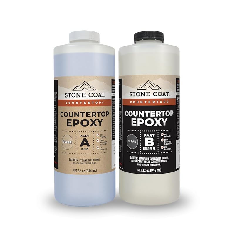 Stone Coat Countertops Clear Epoxy Resin Kit (1/2 Gal) - UV, Scratch, 