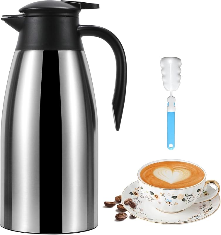 70oz Thermal Coffee Carafe Airpot – Stainless Steel Thermos Urn, Keeps