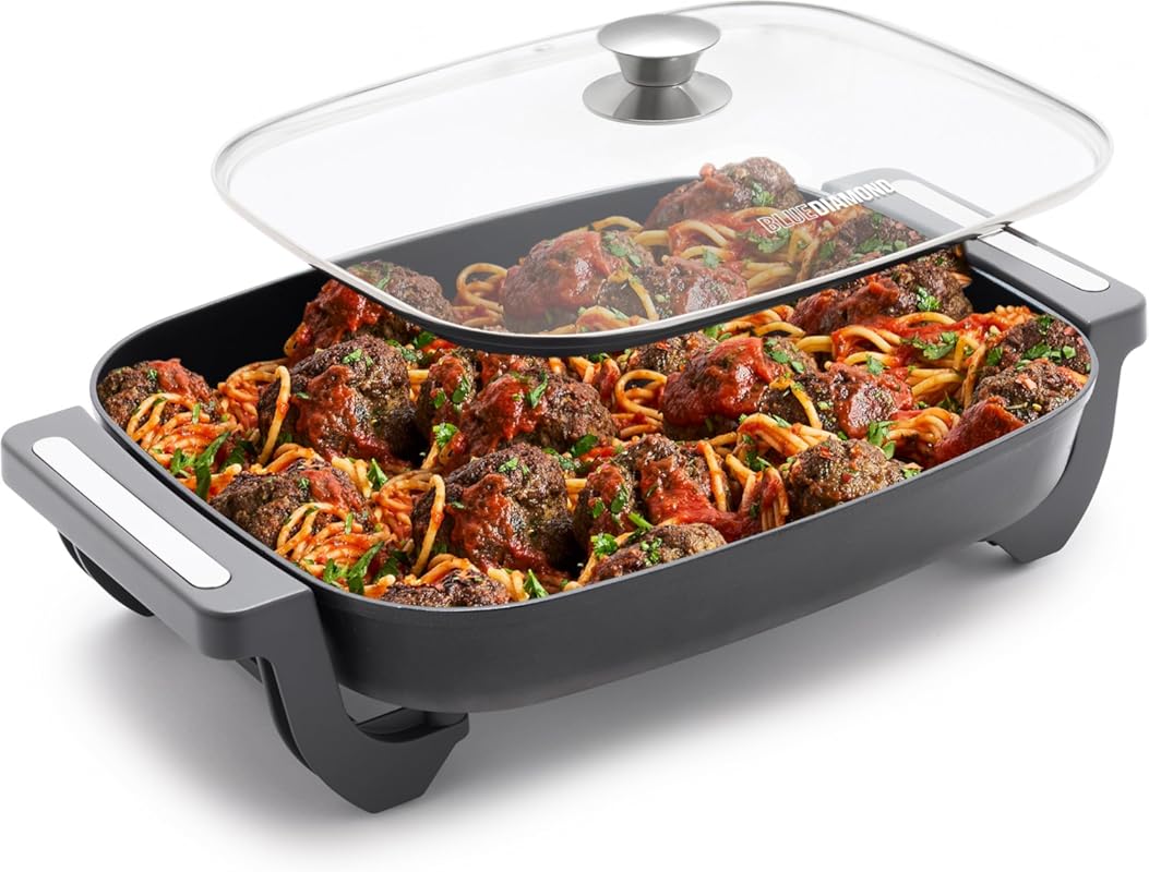 Blue Diamond 7 Qt. 5-in-1 Extra Large Electric Skillet, PFAS-Free Cera