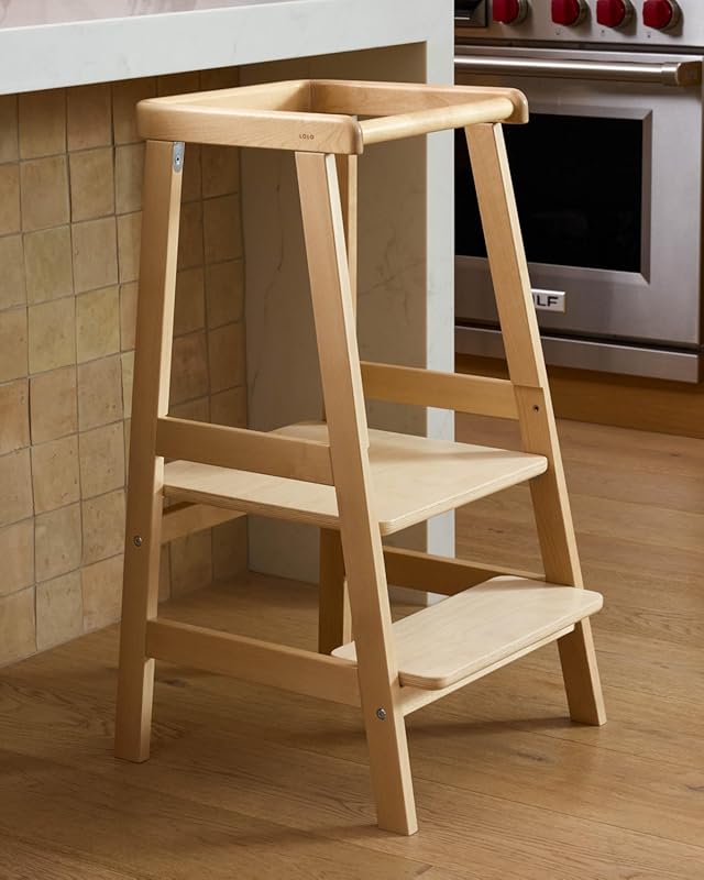 Lalo The Tower Adjustable Height Toddler Kitchen Stool & Standing Towe