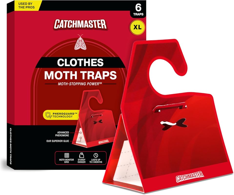 Catchmaster XL Clothing Moth Traps (6-Pack) with Premium Extra Strengt