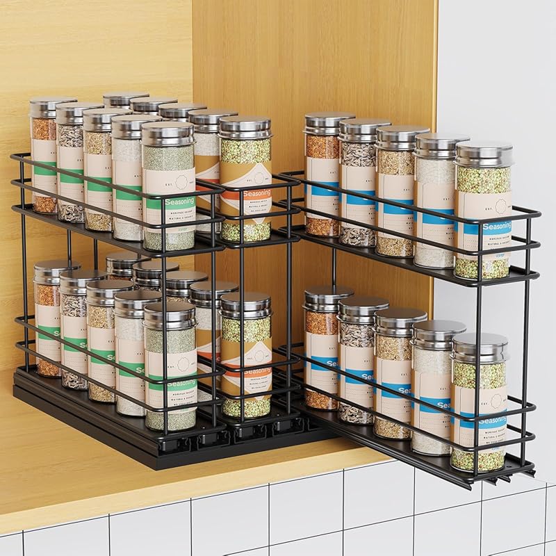 Easy Install Pull Out Spice Rack Organizer for Cabinet